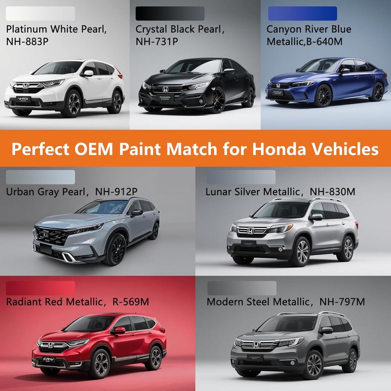 Gen2Magic Modern Steel Metallic Touch Up Paint Pen Kit for Honda [Clear Coat Included], NH-797M Color Match for Scratches, Rock Chips, Bumper Dings, Easy Scratch Repair & Rust Remover for Honda - Image 2